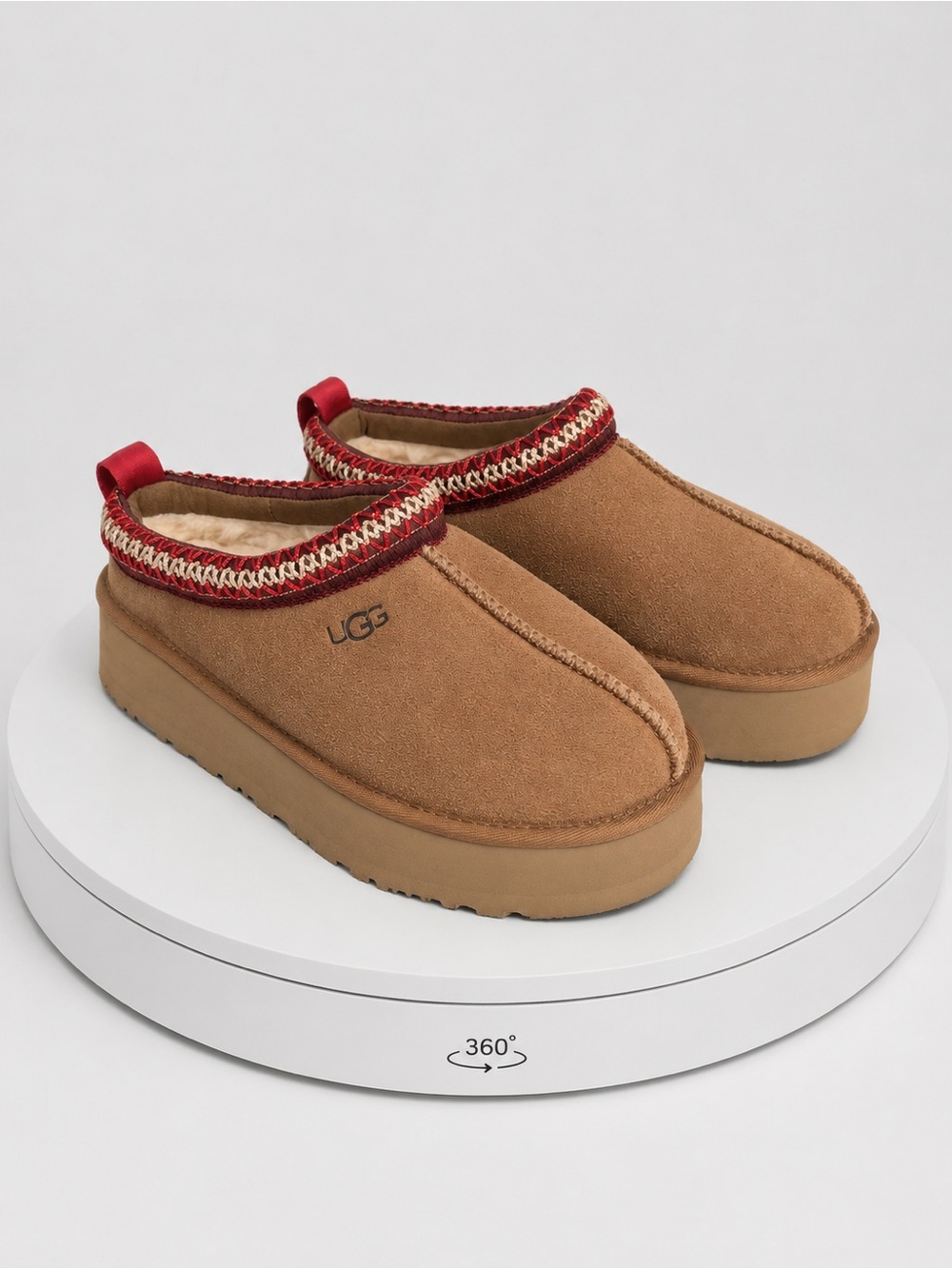 UGG Tass Mule - Chestnut with Red Trim